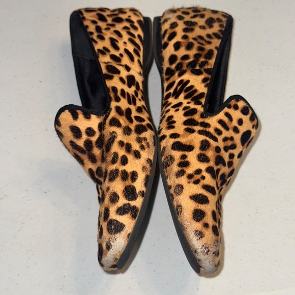 Birdies The Starling Cheetah Calf Hair Leopard Print Loafer Flats Size 8 - Picture 6 of 11